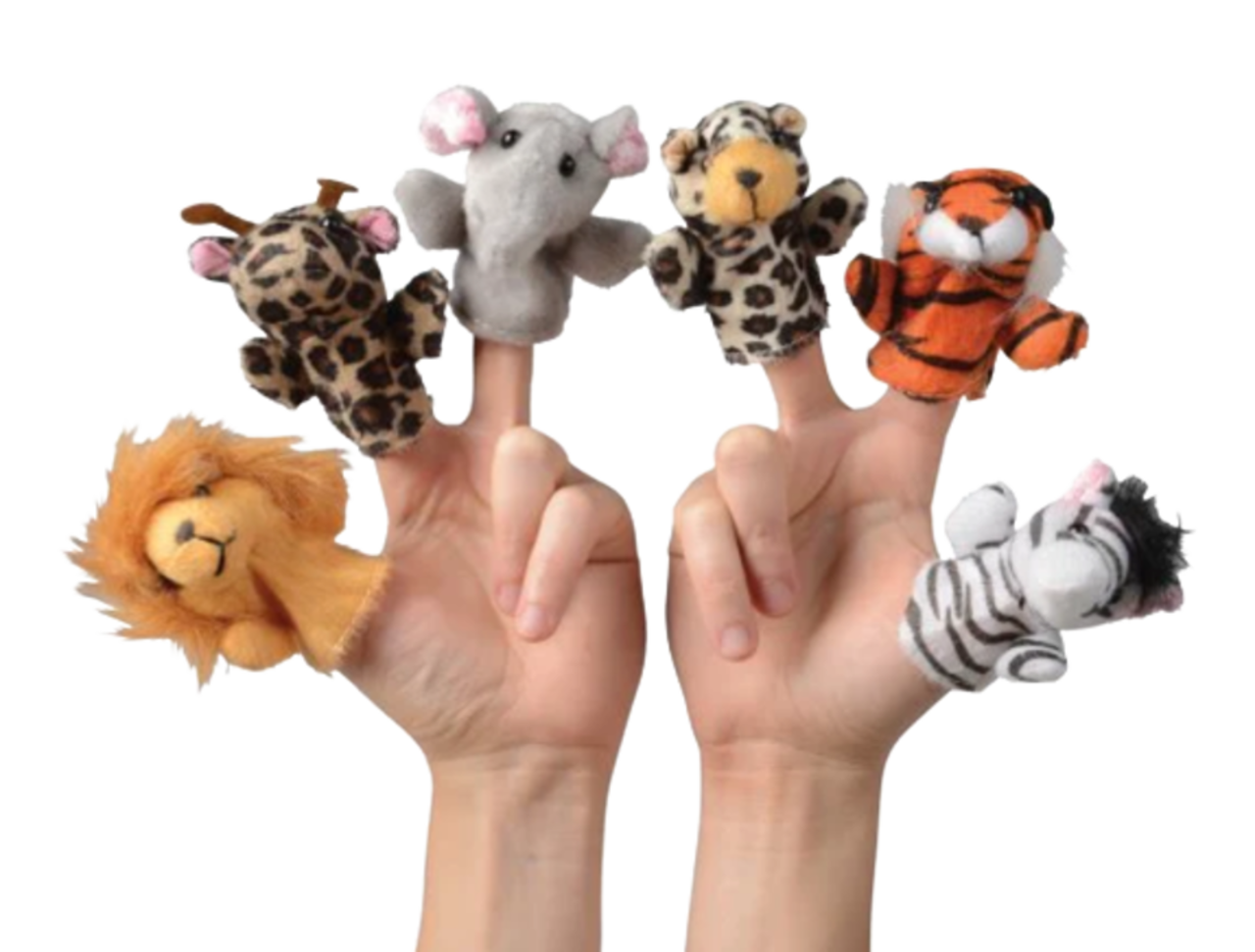 Wild Animal Finger Puppets 12-Pack – Safari Jungle Plush Mini Puppets for Kids Classroom & Party Favors